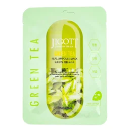 Тканинна маска для обличчя Jigott Grеen Tea Real Ampoule з екстрактом зеленого чаю, 27 мл