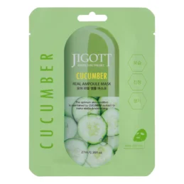 Маска тканинна для обличчя JIGOTT Cucumber Real Ampoule з екстрактом огірка,23 мл
