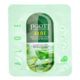 Маска тканинна для обличчя JIGOTT Aloe Real Ampoule з екстрактом алое вера,27 мл
